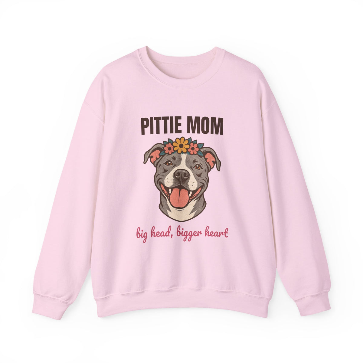 Pittie Mom Big Head Bigger Heart Sweatshirt, Vintage Pittie Mom Crewneck