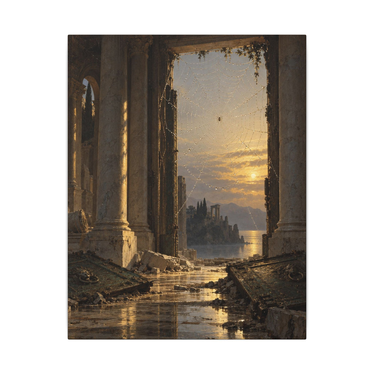 The Guardian of the Ruined Palace Canvas Wall Art, Symbolic Oil Painting Print, By Xudeyda