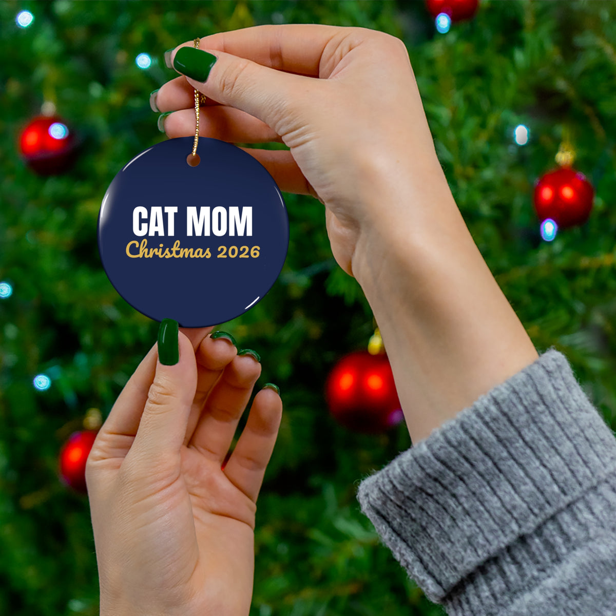 Cat Mom Christmas Ornament 2026, Cat Lover Keepsake Ornament, Gift for Cat Mom