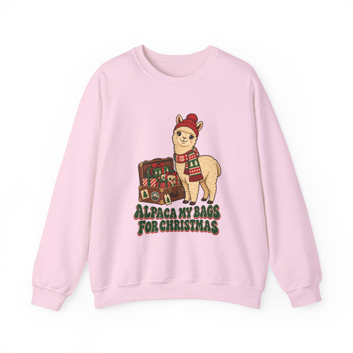 Alpaca My Bags for Christmas Sweatshirt, Alpaca Christmas Crewneck Sweatshirt