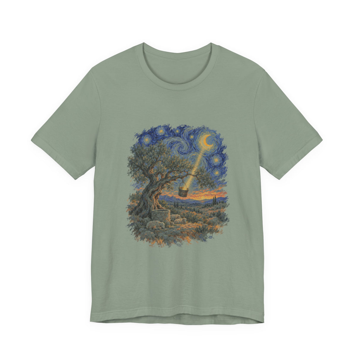 The Tree and the Empty Bucket Shirt, Symbolic Fine Art T-Shirt, By Xudeyda