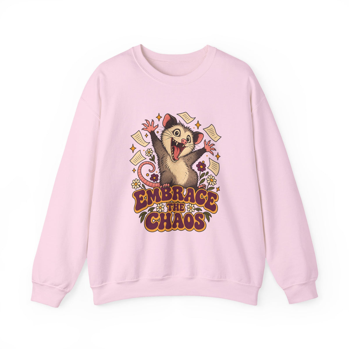 Embrace the Chaos Opossum Sweatshirt, Funny Opossum Crewneck Sweatshirt