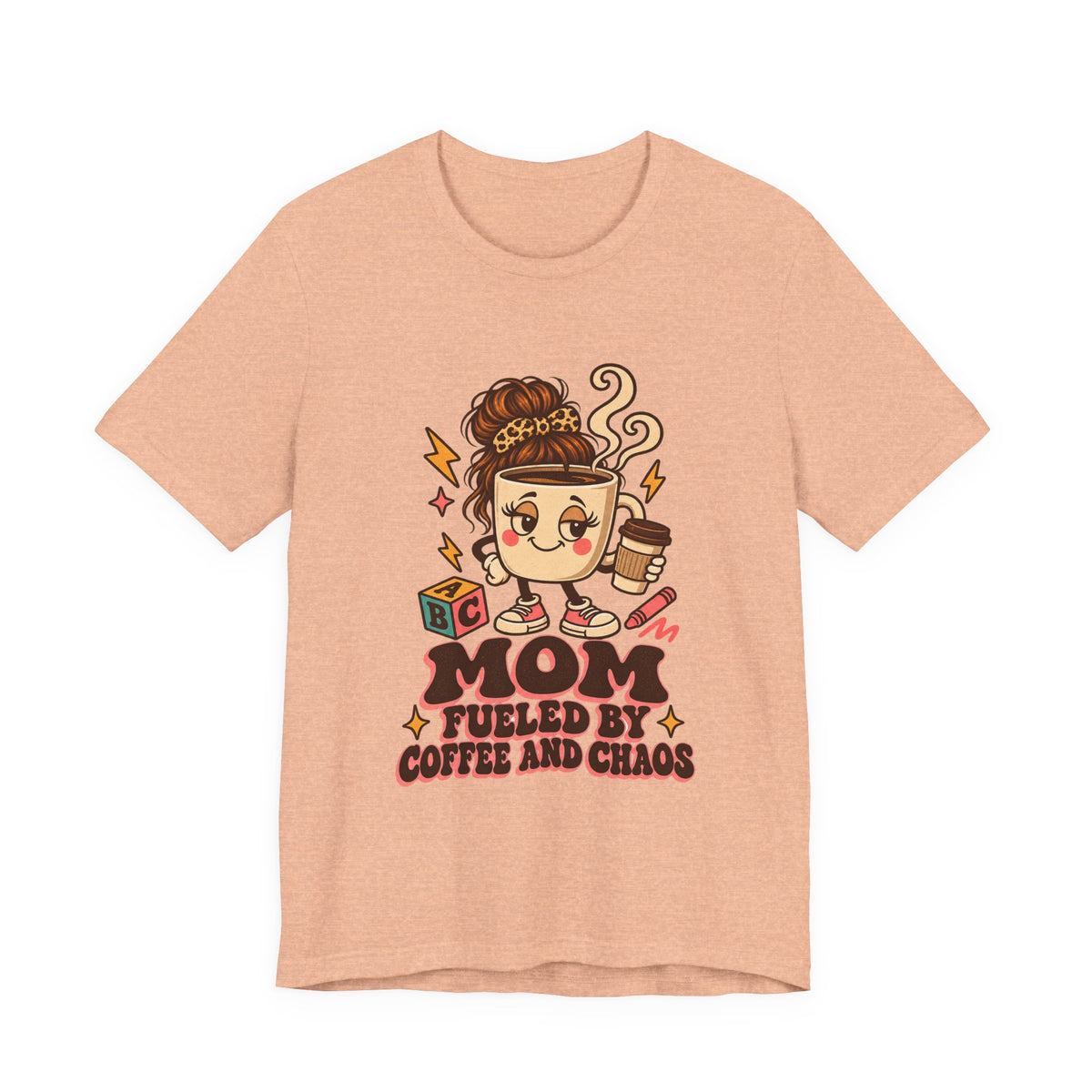 Mom Fueled by Coffee and Chaos Shirt, Funny Mom Coffee T-Shirt, Funny Mom Coffee Gift