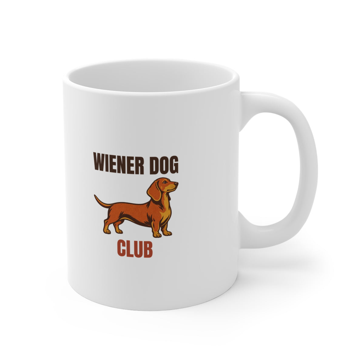 Wiener Dog Club Vintage Dachshund Mug, Retro Dachshund Coffee Mug 11oz lifestyle
