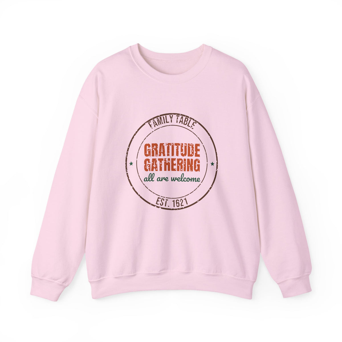 Family Table Gratitude Gathering Est. 1621 Sweatshirt, Vintage Thanksgiving Crewneck Sweatshirt