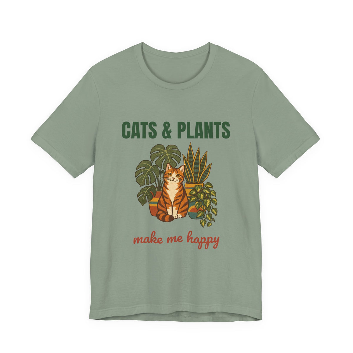 Cats and Plants Make Me Happy Shirt, Retro Cats and Plants T-Shirt, Vintage Cats and Plants Gift