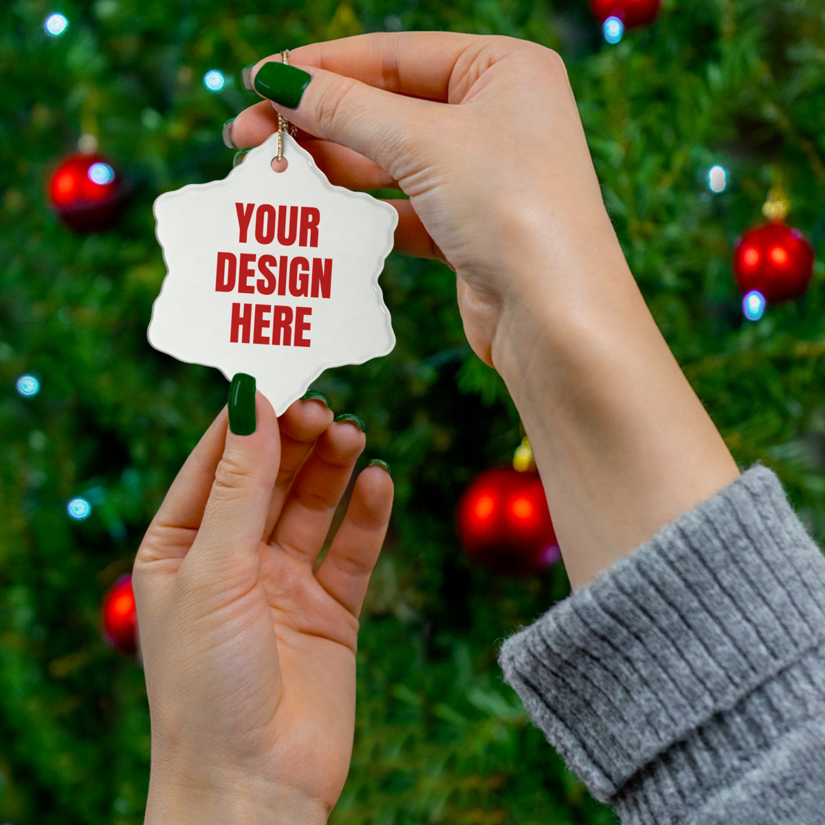 Custom Photo Christmas Ornament – Upload Your Photo or Text