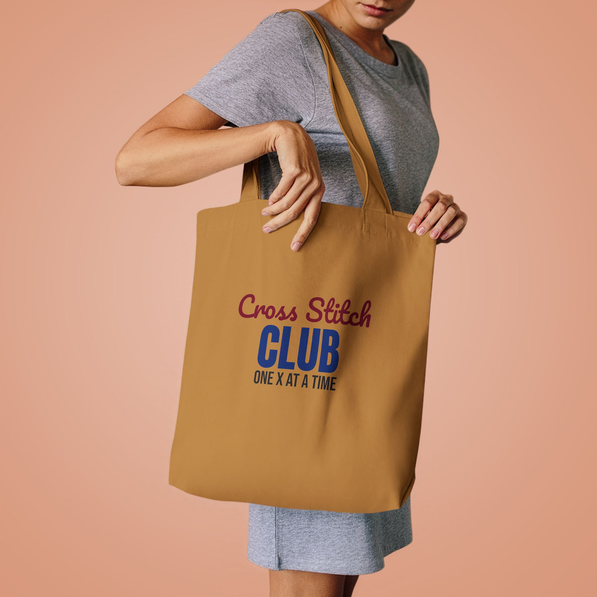 Cross Stitch Club One X at a Time Tote Bag, Cross Stitch Project Tote Bag