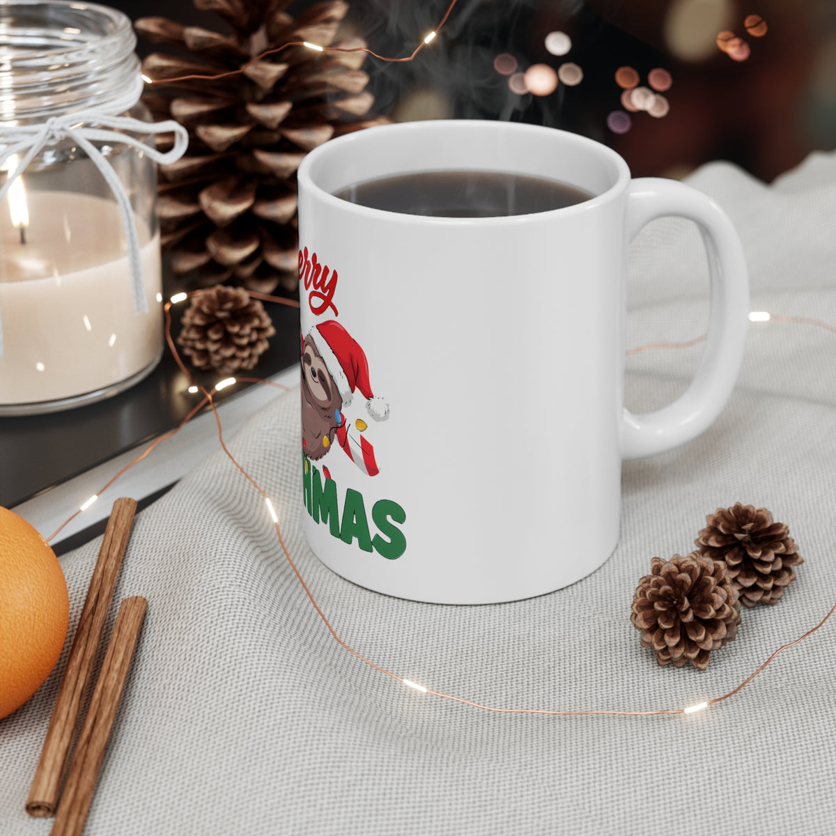 Merry Slothmas Mug, Sloth Christmas Coffee Mug 11oz