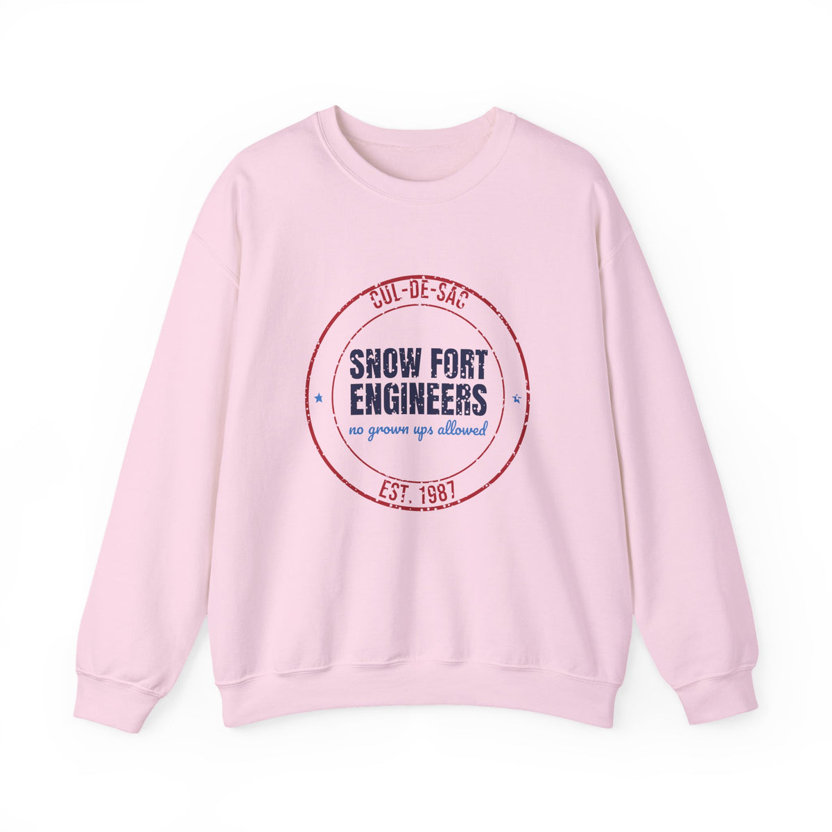 Cul-de-Sac Snow Fort Engineers Est. 1987 Sweatshirt, Vintage Winter Crewneck Sweatshirt
