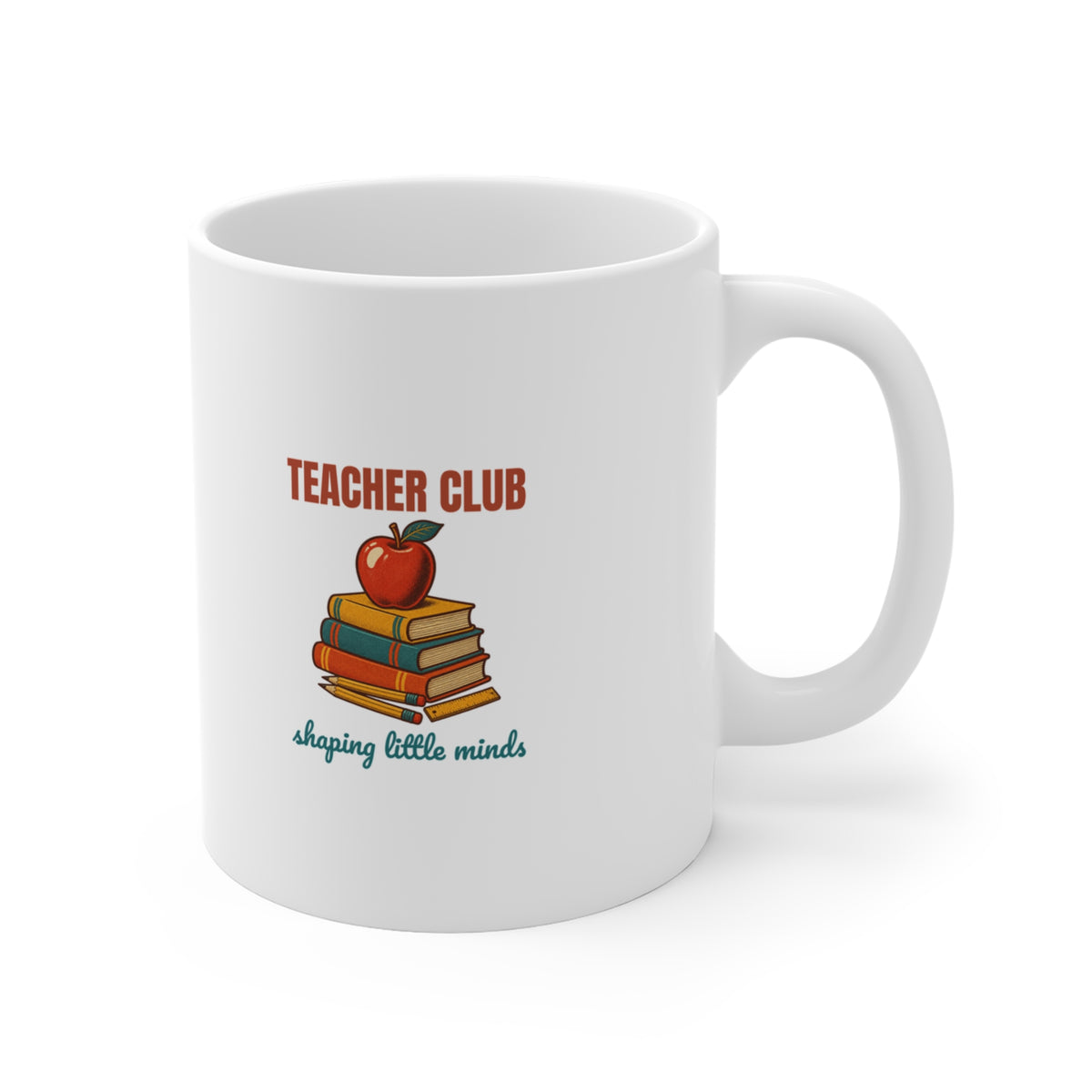 Teacher Club Shaping Little Minds Mug, Retro Teacher Club Coffee Mug 11oz lifestyle