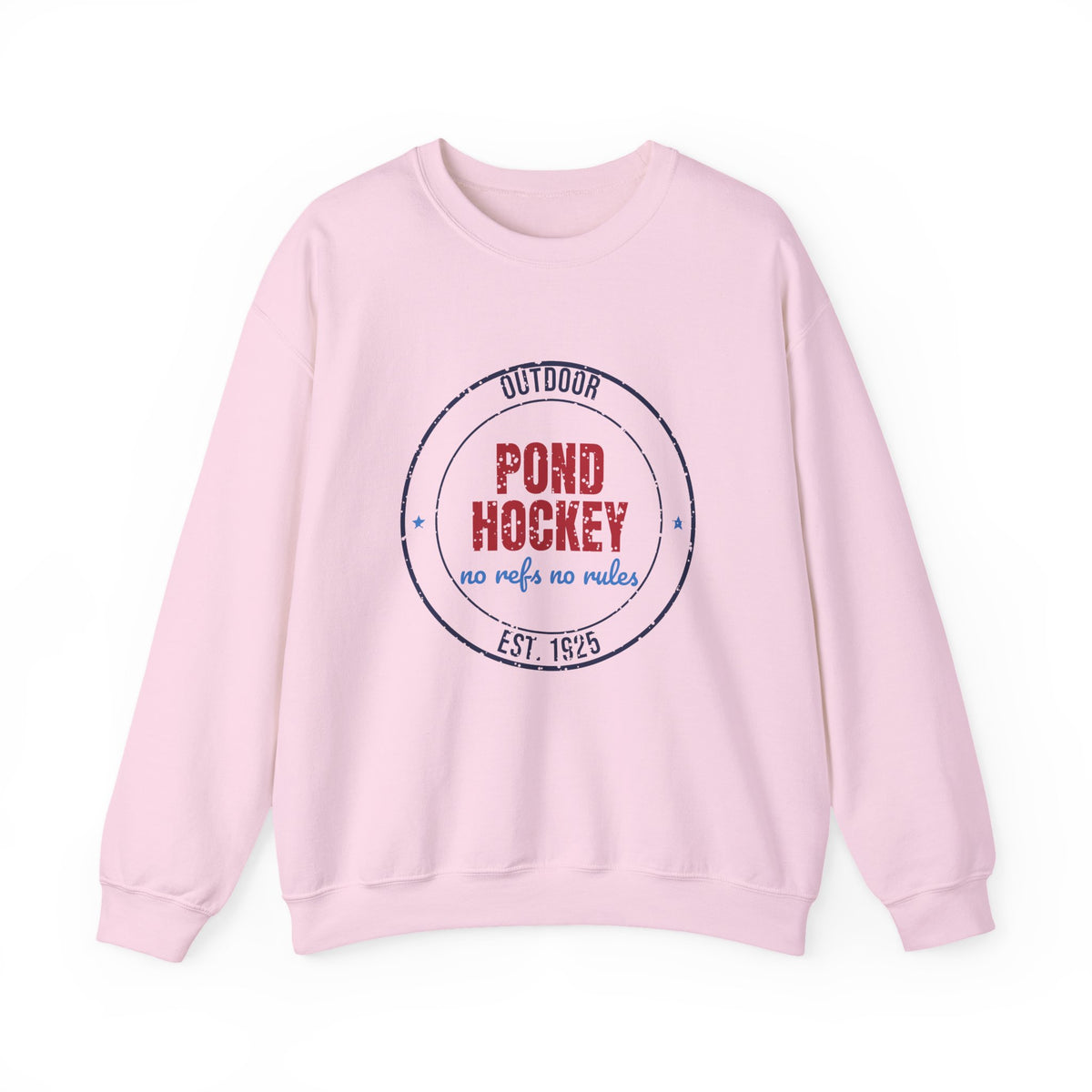 Outdoor Pond Hockey No Refs No Rules Est. 1925 Sweatshirt, Vintage Pond Hockey Crewneck Sweatshirt