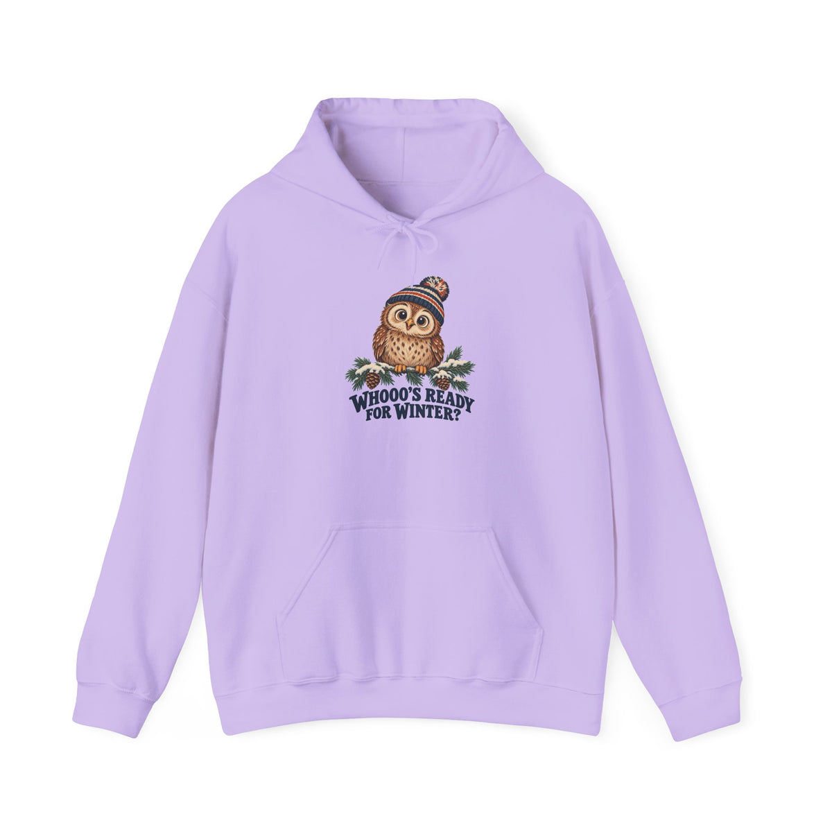 Whooo's Ready for Winter Owl in a Beanie Hoodie, Winter Owl Hoodie