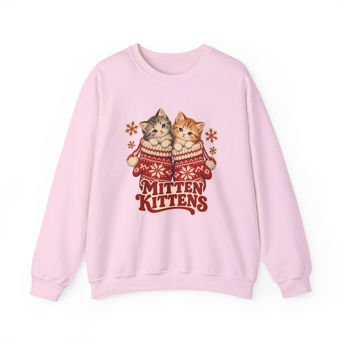 Mitten Kittens Cute Winter Cats Sweatshirt, Winter Kittens Crewneck Sweatshirt