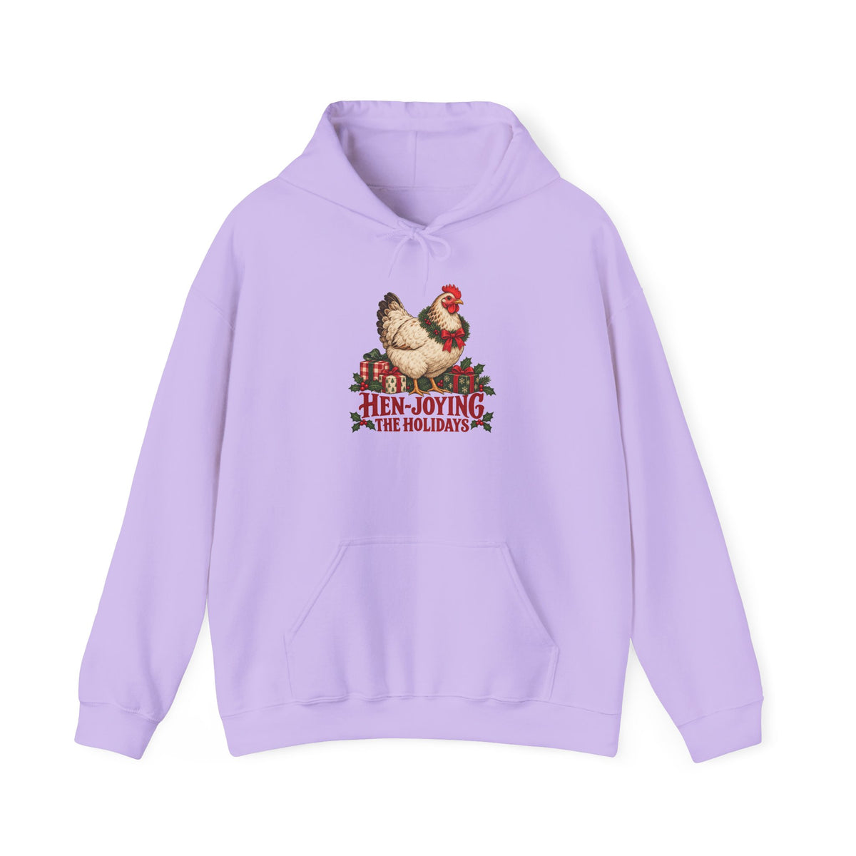 Hen-joying the Holidays Farmhouse Chicken Hoodie, Chicken Christmas Hoodie