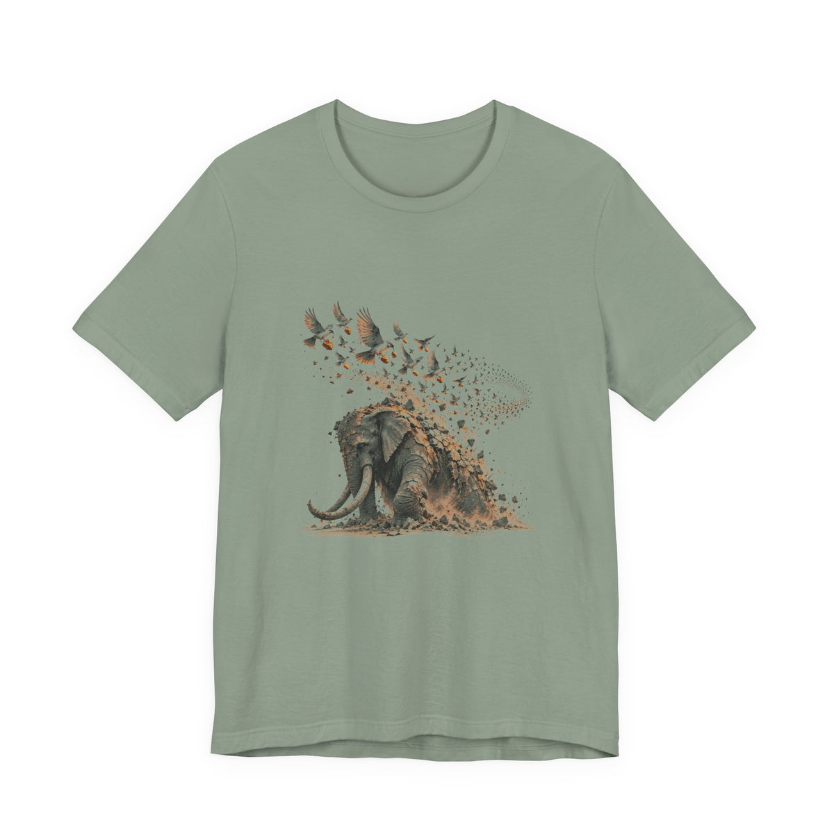 The Elephant and the Birds Shirt, Symbolic Fine Art T-Shirt, By Xudeyda