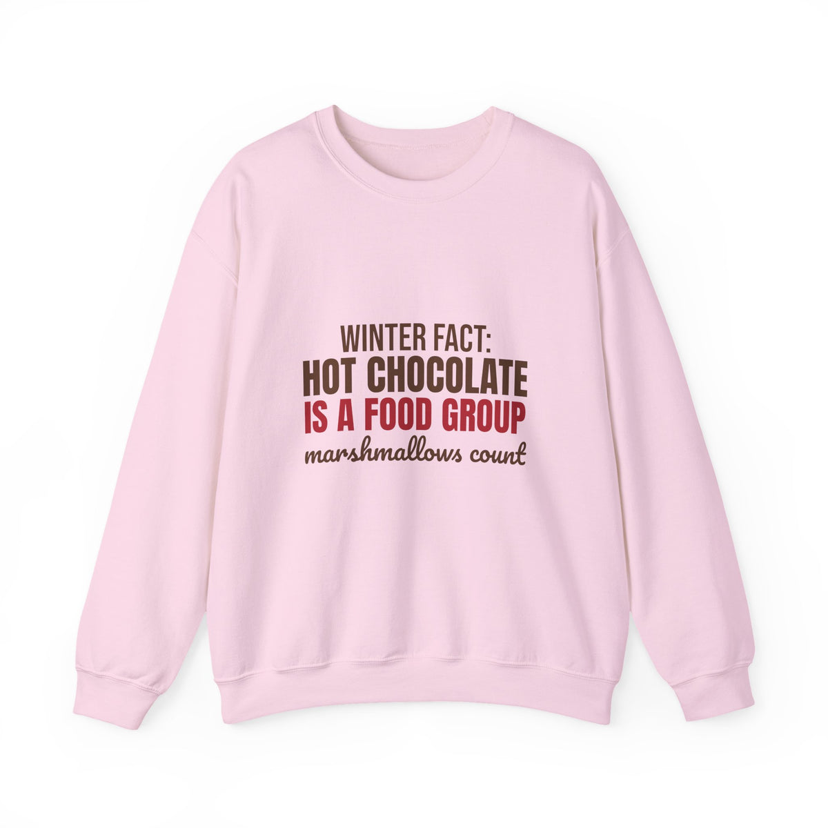 Winter Fact Hot Chocolate Is a Food Group Sweatshirt, Funny Winter Crewneck Sweatshirt