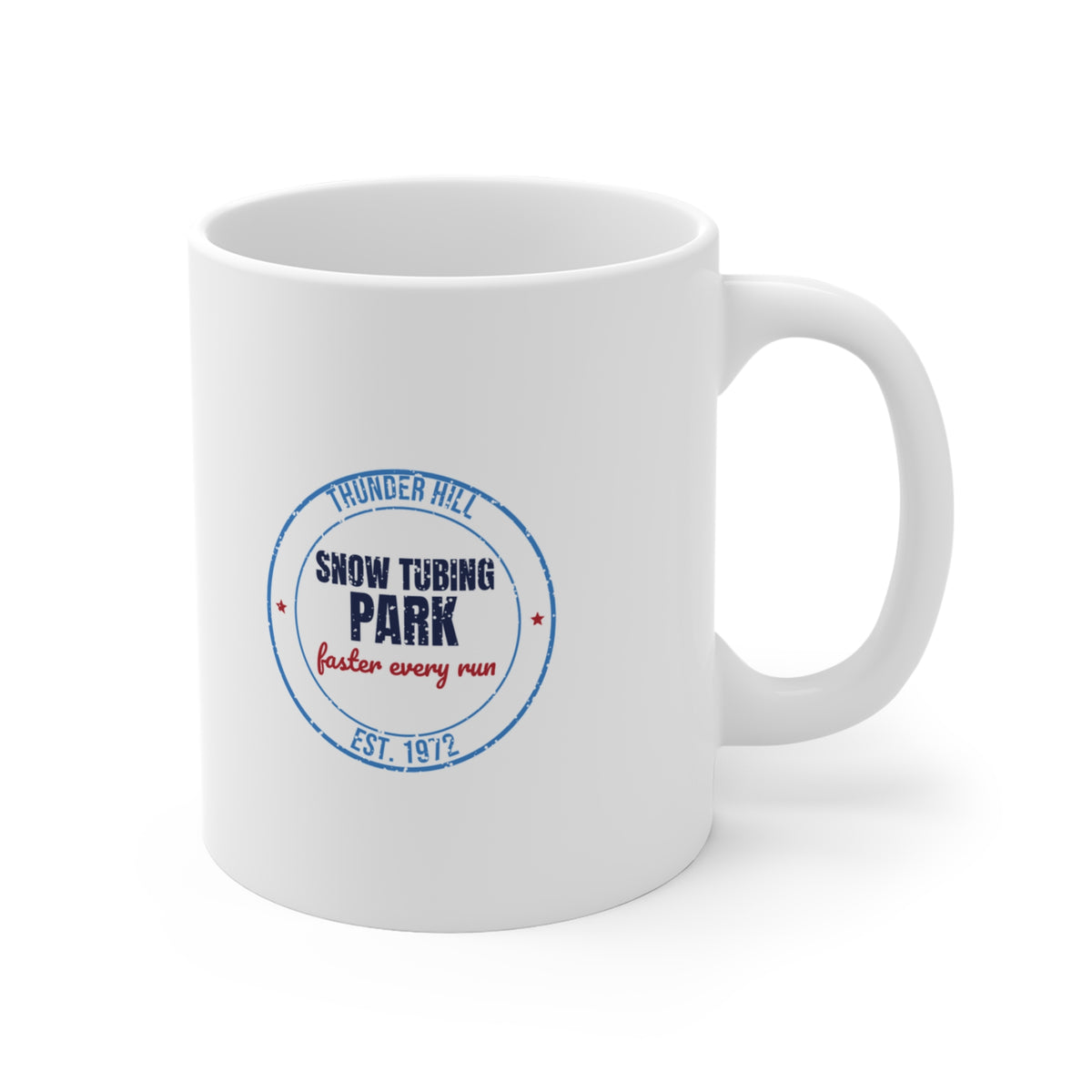 Thunder Hill Snow Tubing Park Est. 1972 Mug, Vintage Winter Coffee Mug 11oz lifestyle