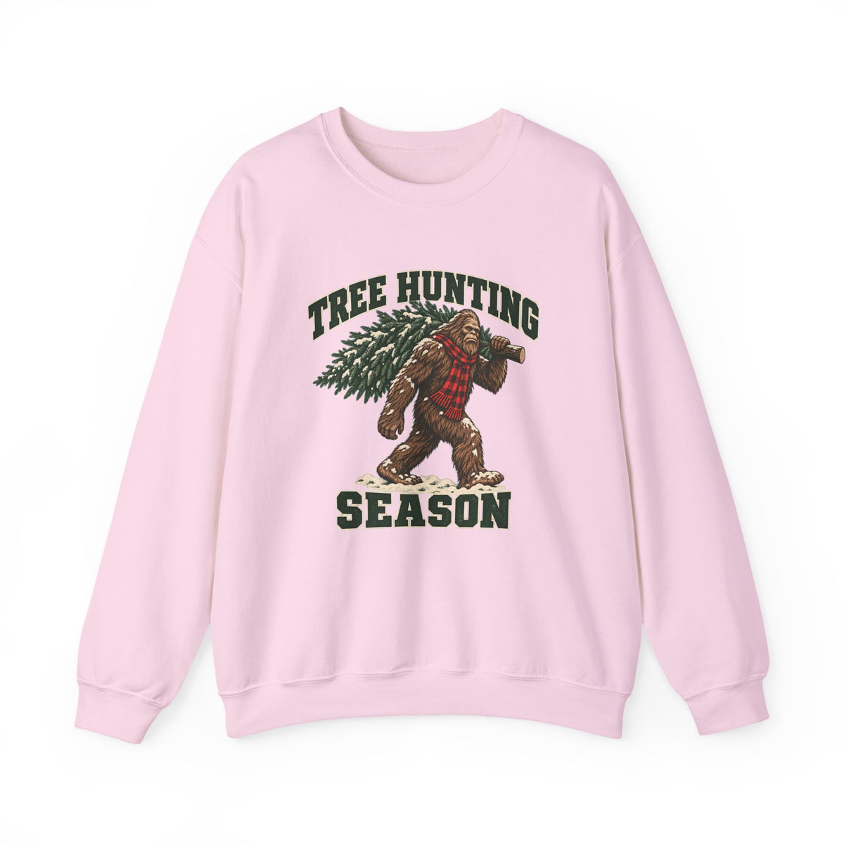 Tree Hunting Season Bigfoot Christmas Tree Sweatshirt, Bigfoot Christmas Crewneck Sweatshirt