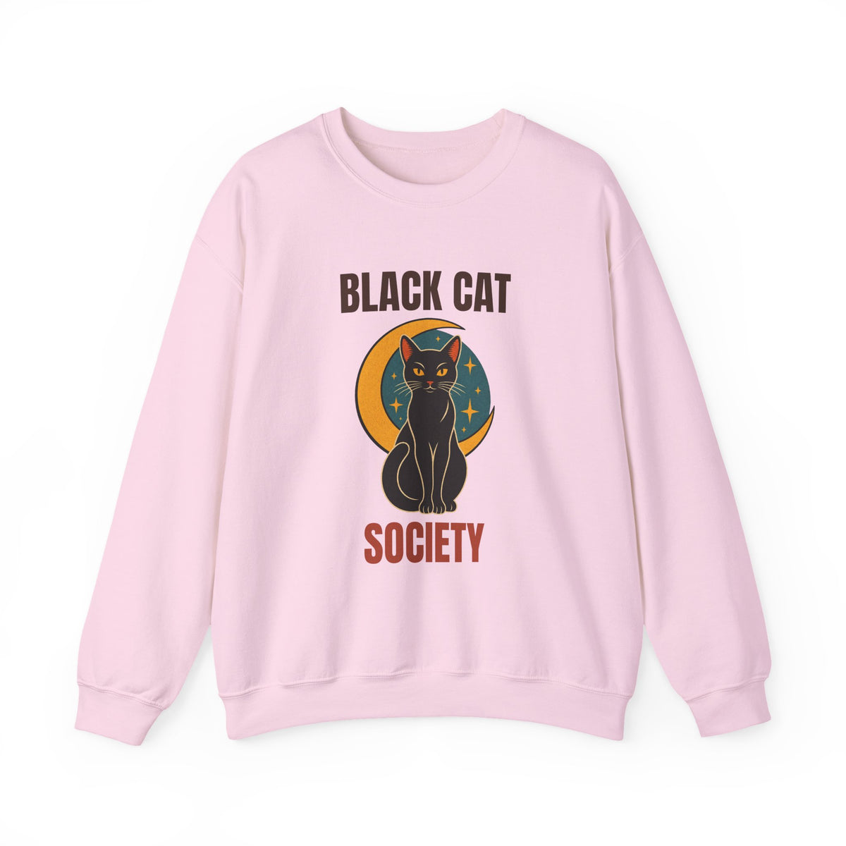 Black Cat Society Vintage Moon Sweatshirt, Vintage Black Cat Society Crewneck