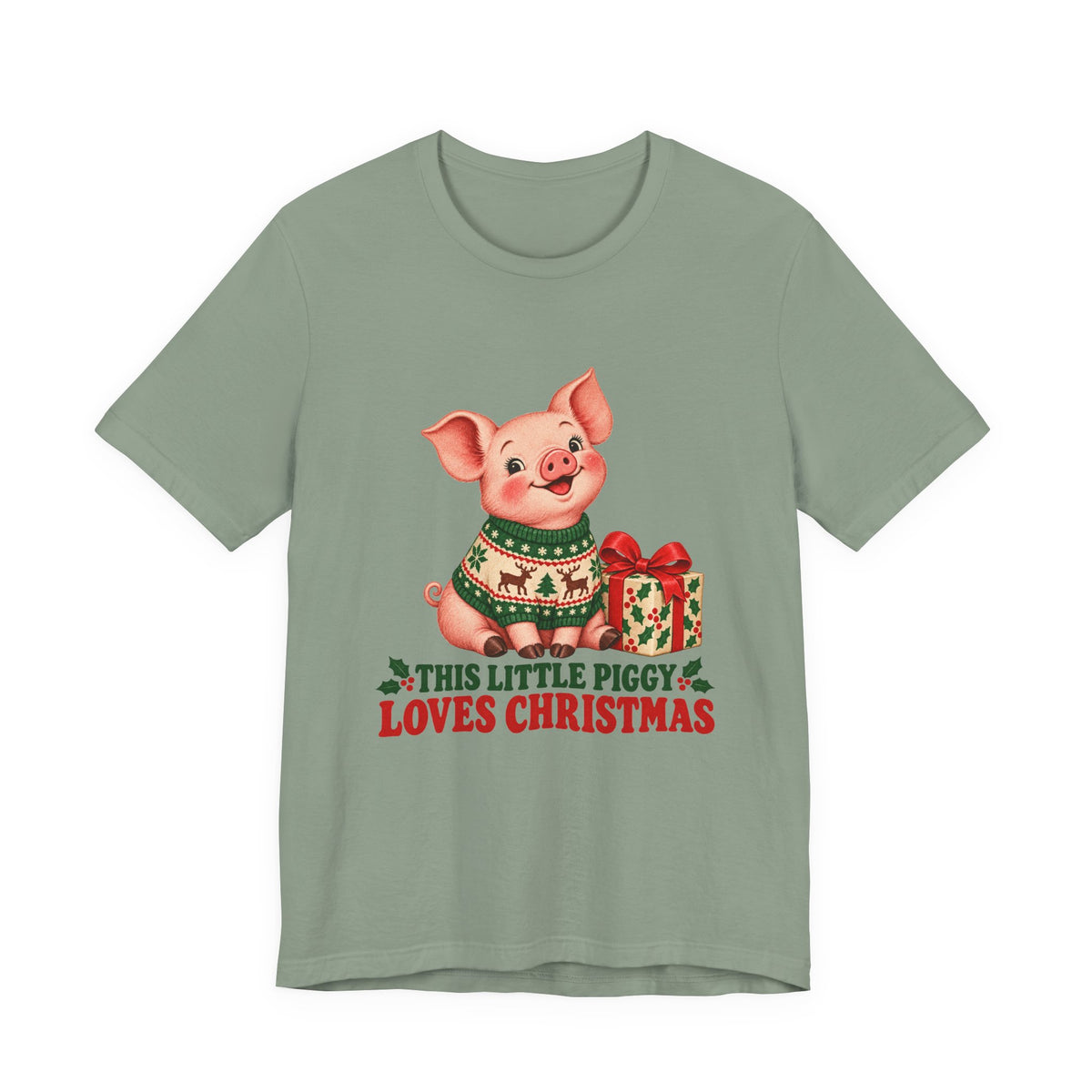 This Little Piggy Loves Christmas Shirt, Pig Christmas T-Shirt, Pig Christmas Gift