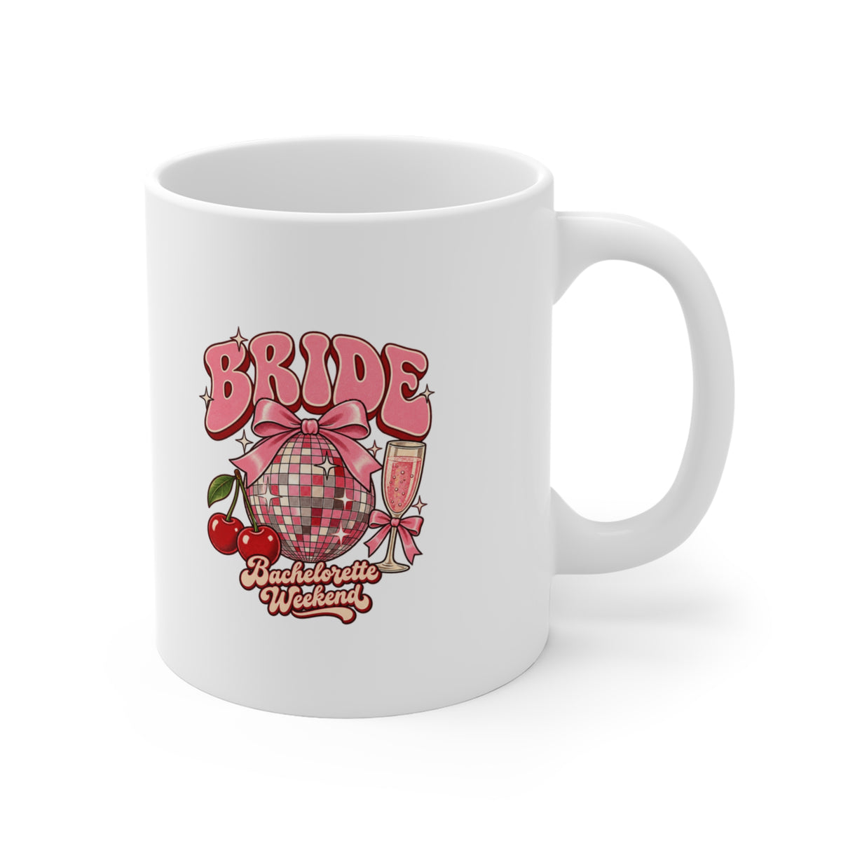 Bride Bachelorette Weekend Disco Ball Mug, Bachelorette Coffee Mug 11oz lifestyle