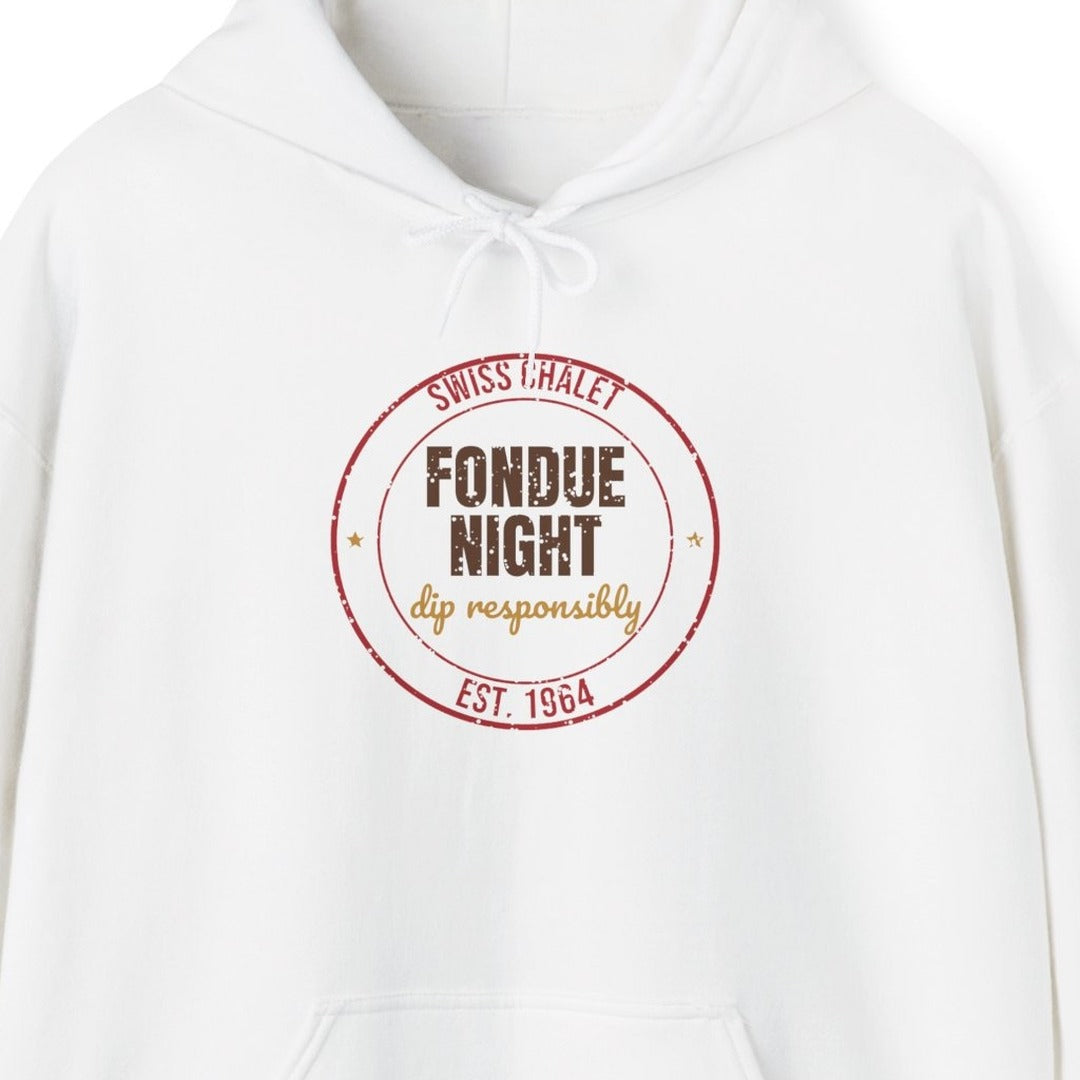 Swiss Chalet Fondue Night Est. 1964 Hoodie, Vintage Fondue Hoodie lifestyle