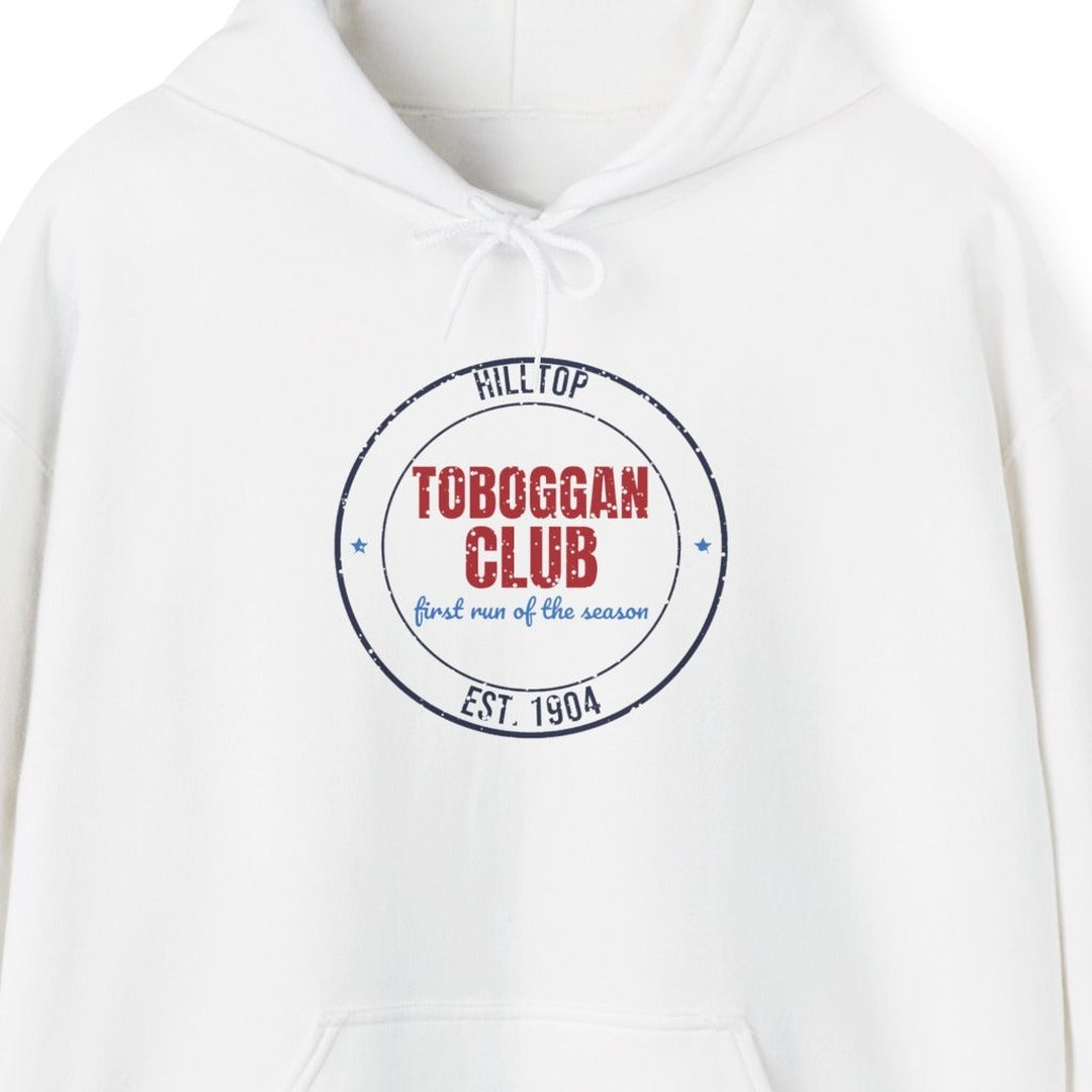 Hilltop Toboggan Club Est. 1904 Hoodie, Vintage Winter Hoodie lifestyle