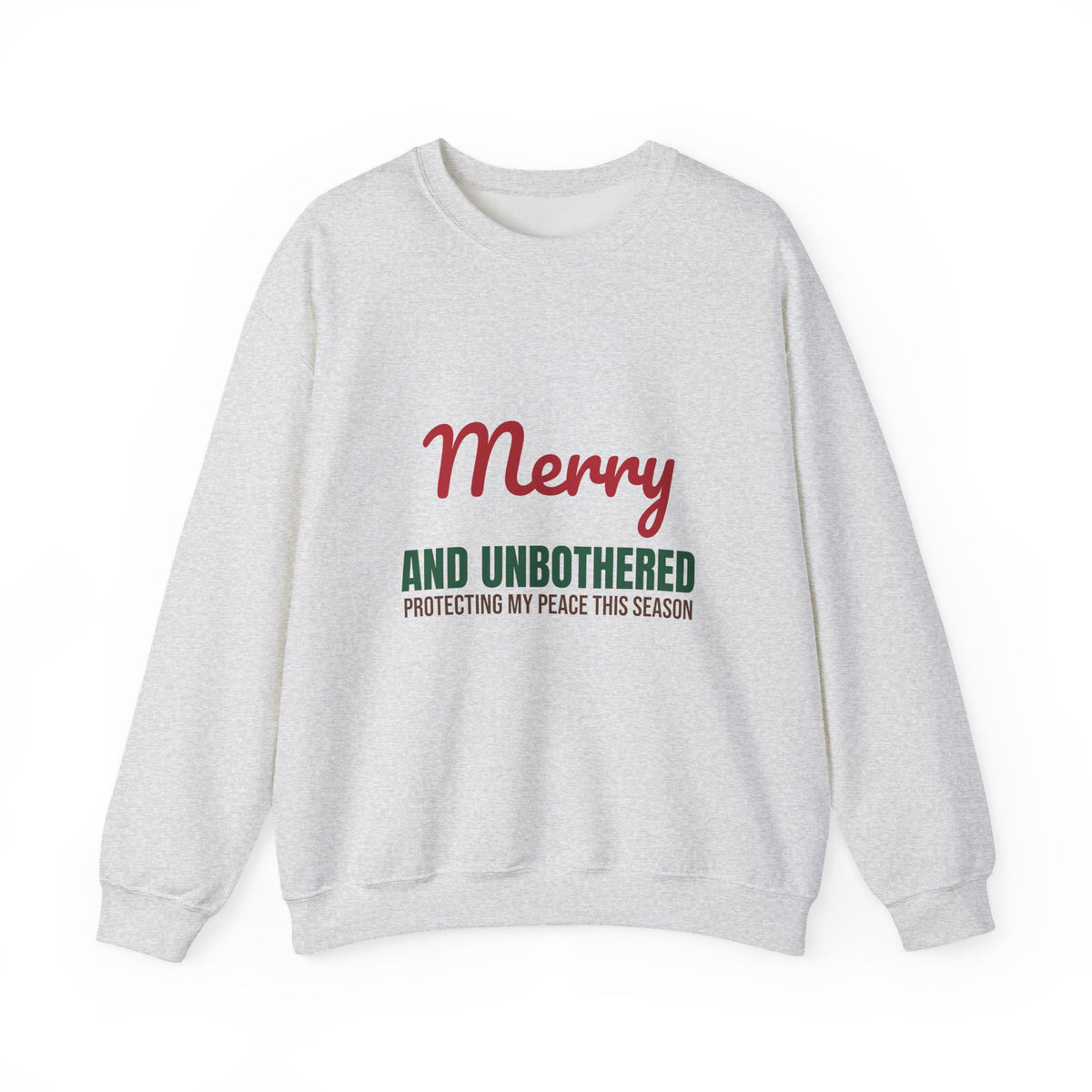 Merry and Unbothered Protecting My Peace This Season Sweatshirt, Funny Christmas Crewneck Sweatshirt