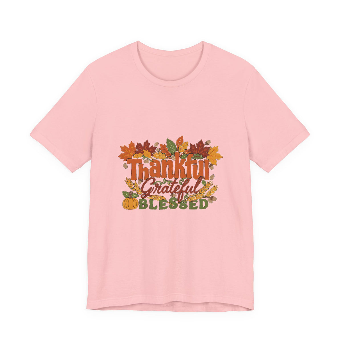 Thankful Grateful Blessed Shirt, Fall Thanksgiving T-Shirt, Autumn Leaves Tee