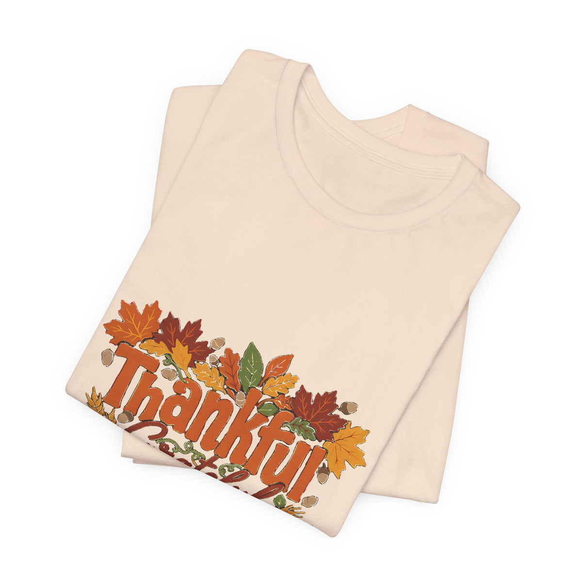 Thankful Grateful Blessed Shirt, Fall Thanksgiving T-Shirt, Autumn Leaves Tee