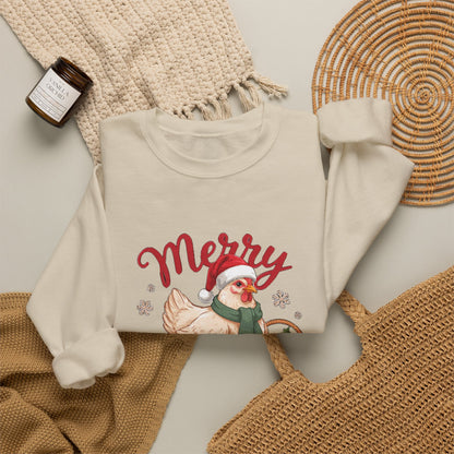 Merry Cluckmas Sweatshirt, Chicken Christmas Crewneck, Chicken Mom Gift