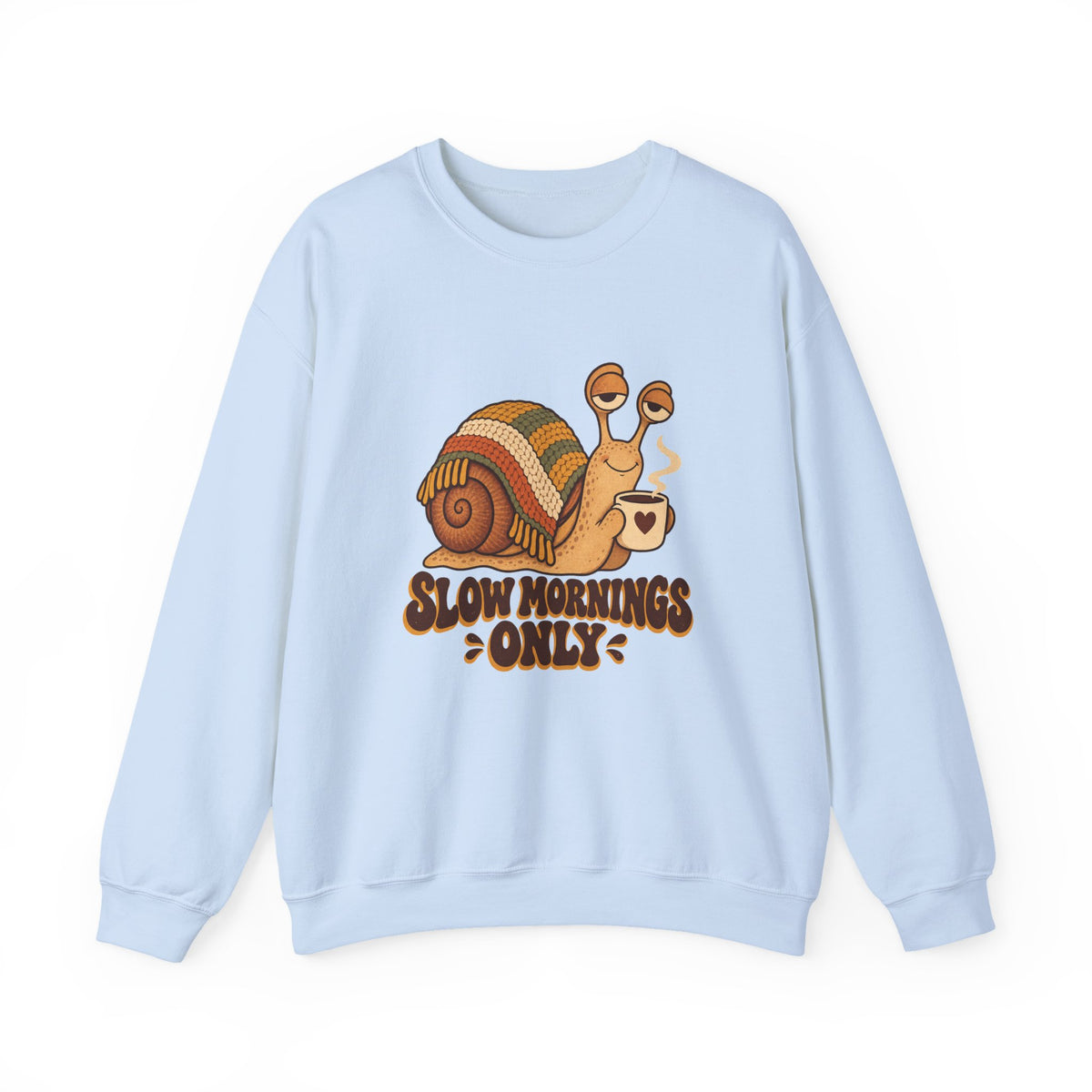 Slow Mornings Only Coffee Snail Sweatshirt, Coffee Snail Crewneck Sweatshirt