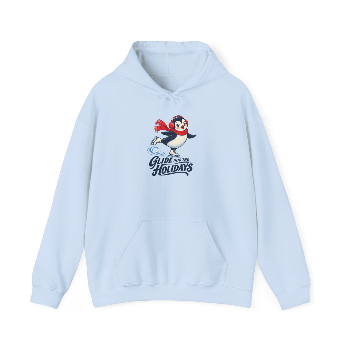 Glide Into the Holidays Ice Skating Penguin Hoodie, Skating Penguin Hoodie