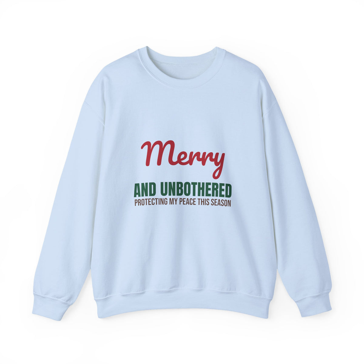 Merry and Unbothered Protecting My Peace This Season Sweatshirt, Funny Christmas Crewneck Sweatshirt