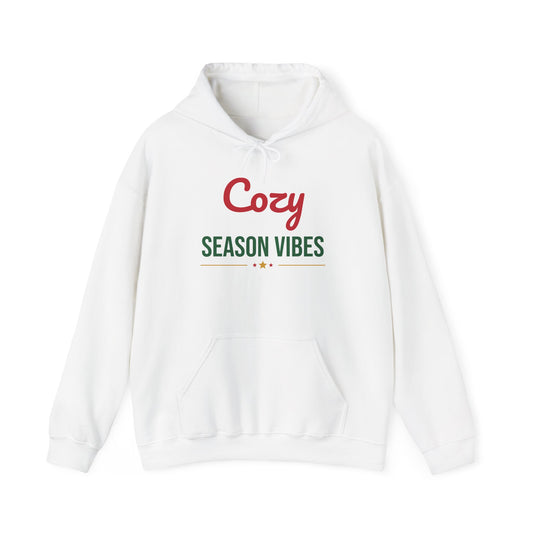Cozy Season Vibes Hoodie, Winter Hooded Sweatshirt, Cozy Holiday Hoodie