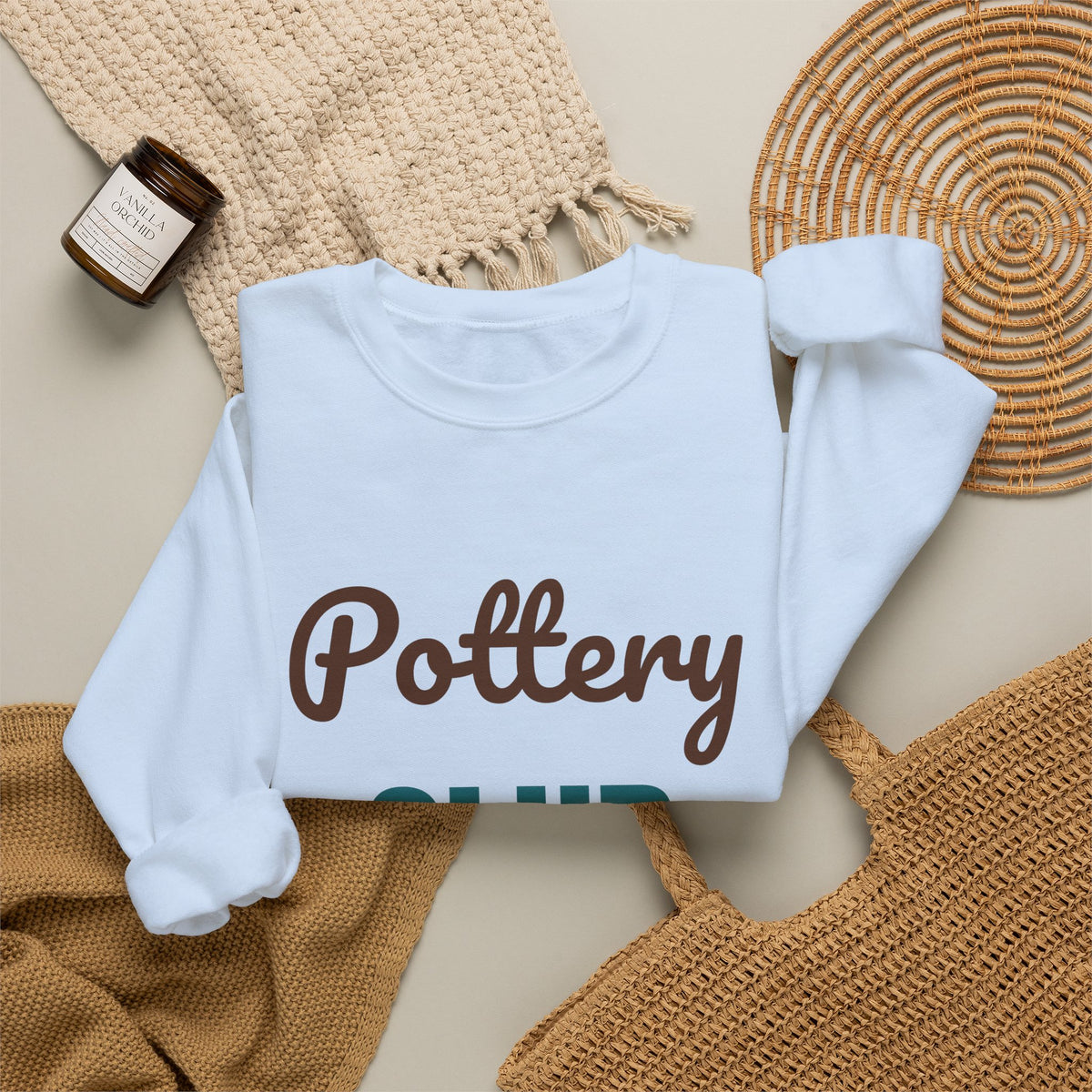 Pottery Club Get Your Hands Dirty Sweatshirt, Pottery Club Crewneck Sweatshirt