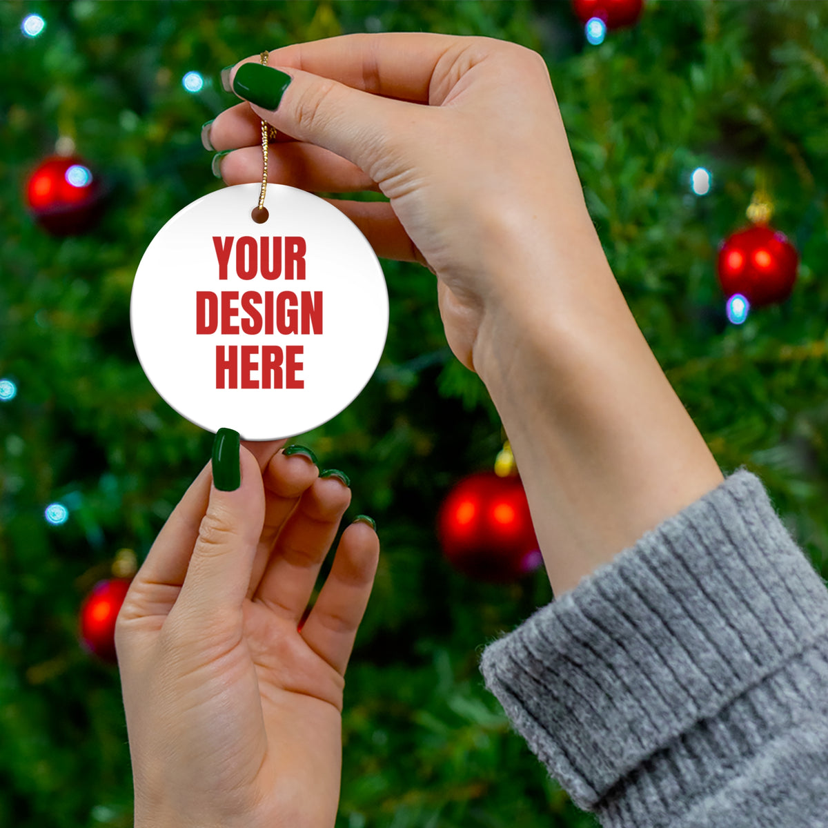 Custom Photo Christmas Ornament – Upload Your Photo or Text