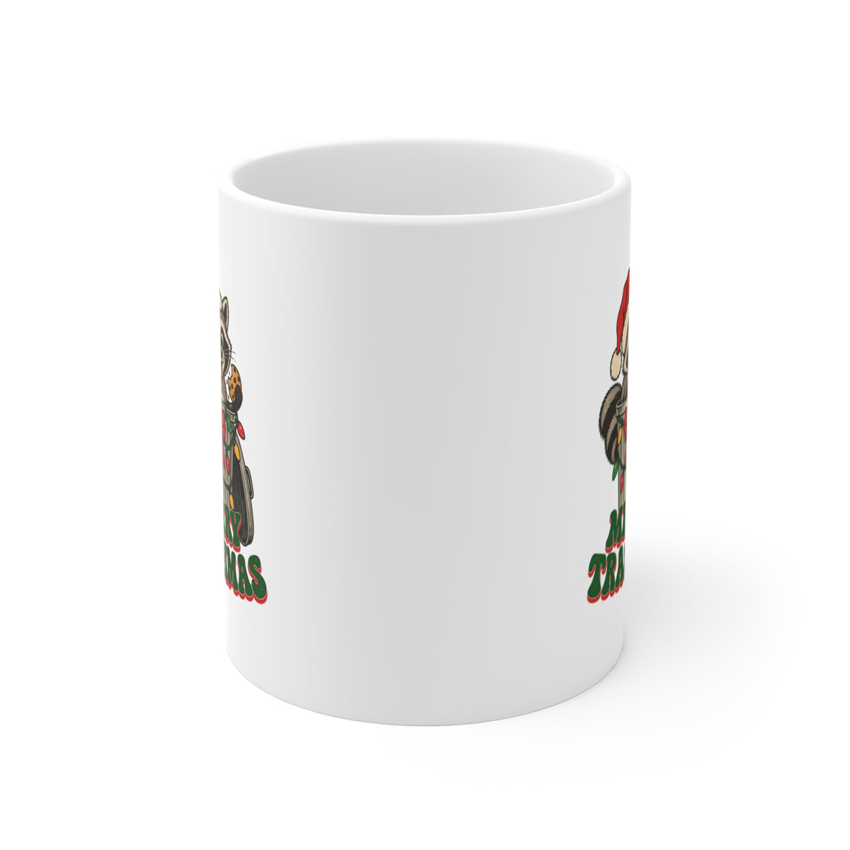 Merry Trashmas Raccoon Mug, Raccoon Christmas Coffee Mug 11oz