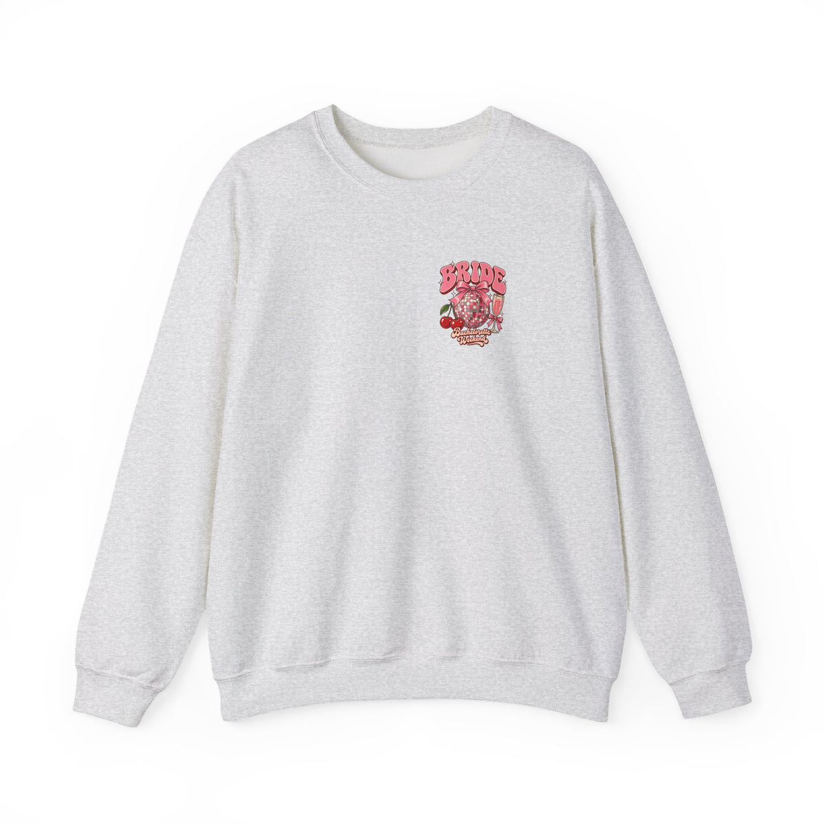Bride Bachelorette Weekend Disco Ball Sweatshirt, Front and Back Bachelorette Crewneck Sweatshirt