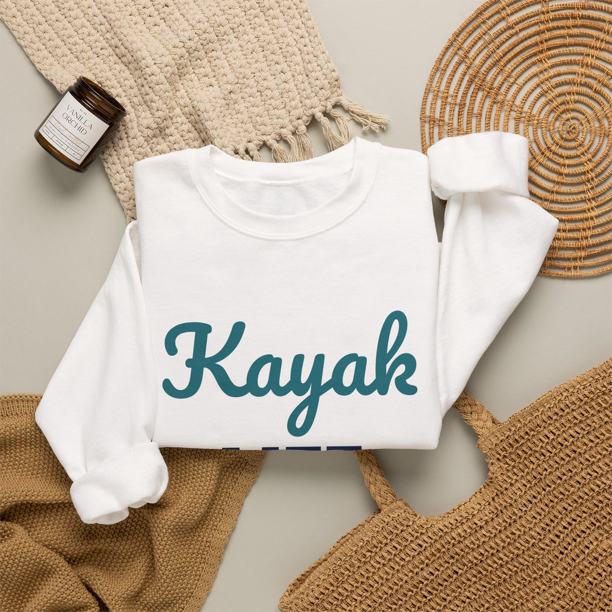 Kayak Life Paddle Relax Repeat Sweatshirt, Kayaking Crewneck Sweatshirt