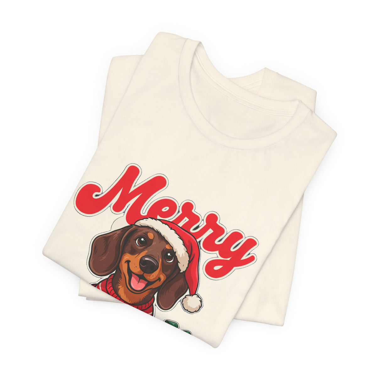 Merry Woofmas Shirt, Dachshund Christmas T-Shirt, Dog Lover Holiday Tee