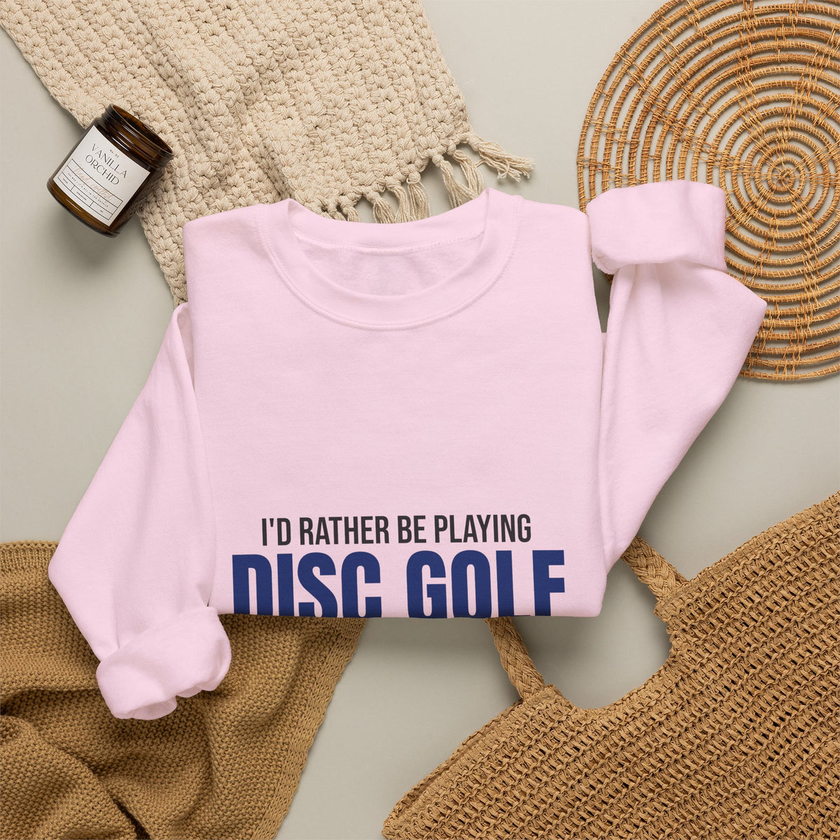 Rather Be Playing Disc Golf Chains and Trees Sweatshirt, Disc Golf Crewneck Sweatshirt