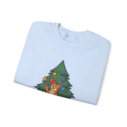 Ornament Inspector Christmas Cat Sweatshirt, Ornament Inspector Cat Crewneck Sweatshirt