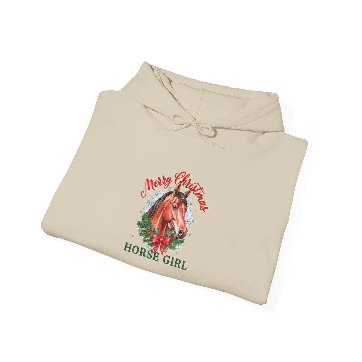 Merry Christmas Horse Girl Hoodie, Horse Lover Christmas Hooded Sweatshirt