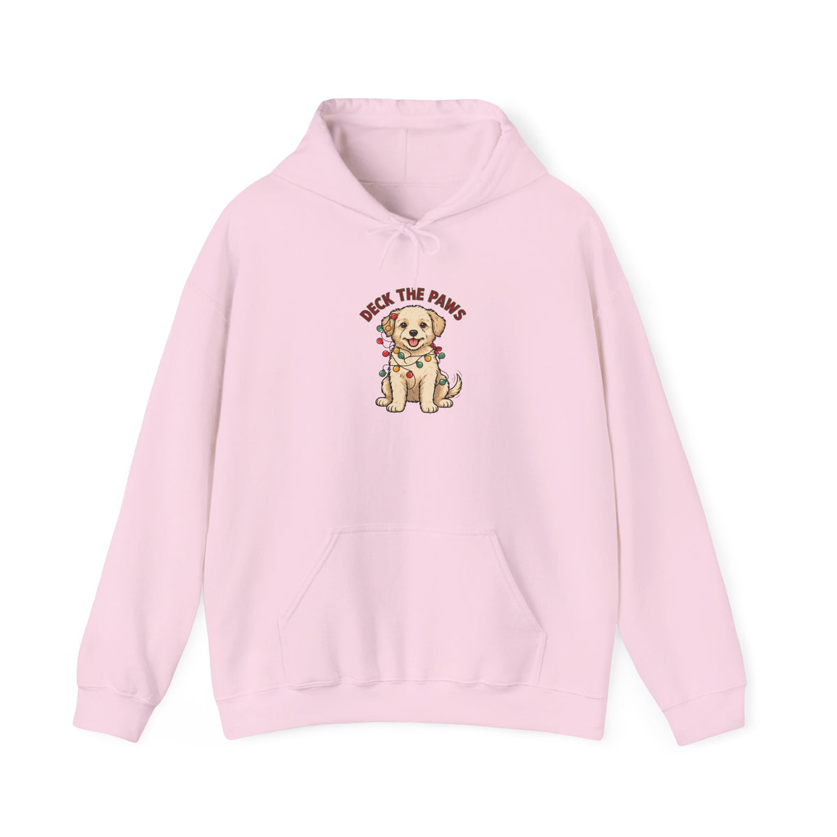 Deck the Paws Christmas Puppy Hoodie, Dog Christmas Hooded Sweatshirt