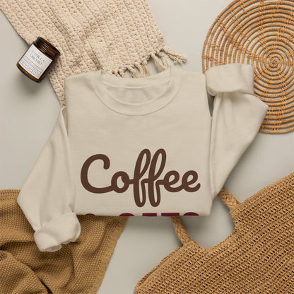 Coffee and Cats That's All I Need Sweatshirt, Cat Lover Crewneck