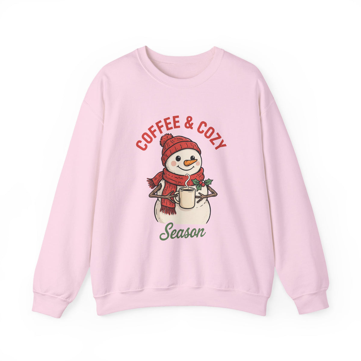 Coffee and Cozy Season Snowman Sweatshirt detail