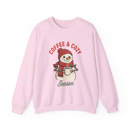 Coffee and Cozy Season Snowman Sweatshirt detail