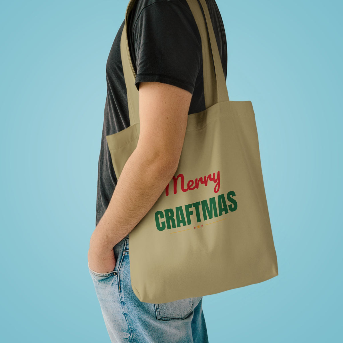 Merry Craftmas Tote Bag, Craft Supplies Canvas Tote Bag